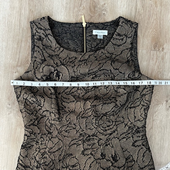 CALVIN KLEIN
Brocade Flounce-Hem Sheath Dress - Picture 8 of 10